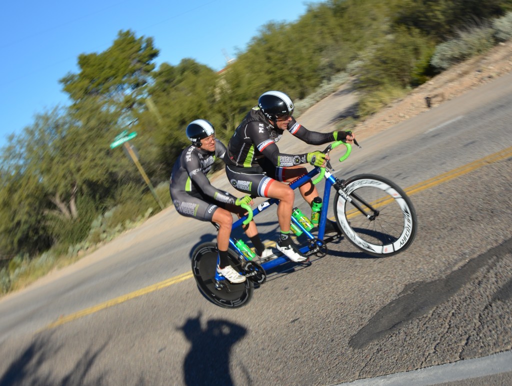 Chris DeMarchi and Phil Tinstman off the front with a gap about 30 miles in..